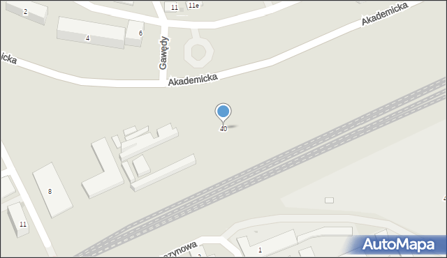 Bydgoszcz, Akademicka, 40, mapa Bydgoszczy