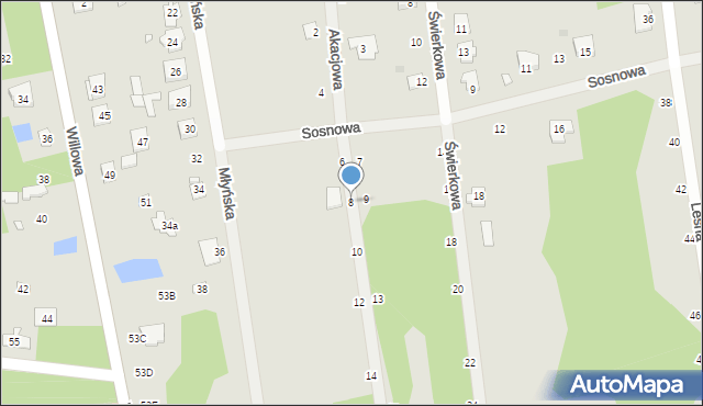 Cegłów, Akacjowa, 8, mapa Cegłów