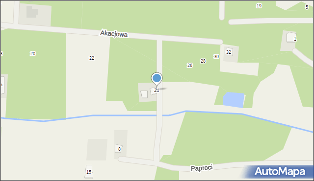 Cerekiew, Akacjowa, 24, mapa Cerekiew