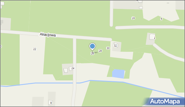 Cerekiew, Akacjowa, 26, mapa Cerekiew
