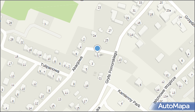 Chmielno, Akacjowa, 1, mapa Chmielno