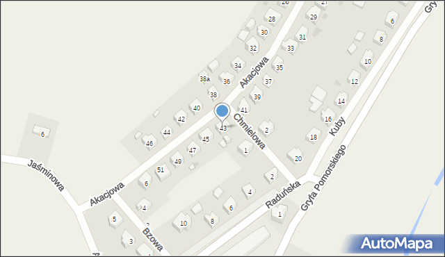 Chmielno, Akacjowa, 43, mapa Chmielno