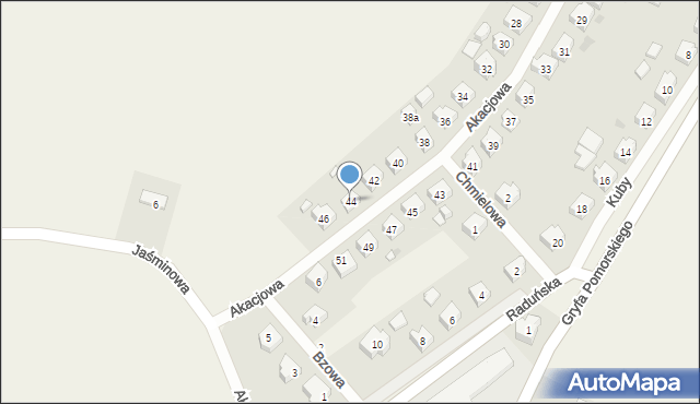 Chmielno, Akacjowa, 44, mapa Chmielno