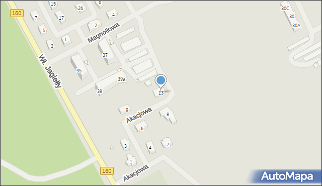 Choszczno, Akacjowa, 13, mapa Choszczno
