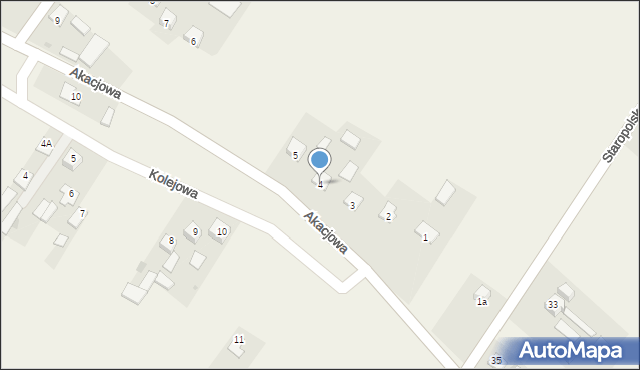 Chroberz, Akacjowa, 4, mapa Chroberz