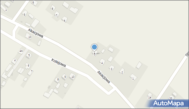 Chroberz, Akacjowa, 5, mapa Chroberz