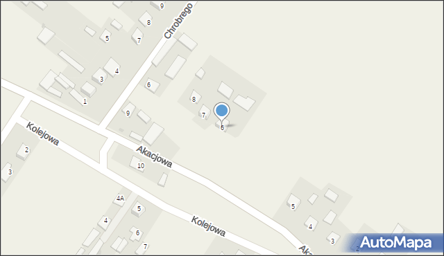 Chroberz, Akacjowa, 6, mapa Chroberz