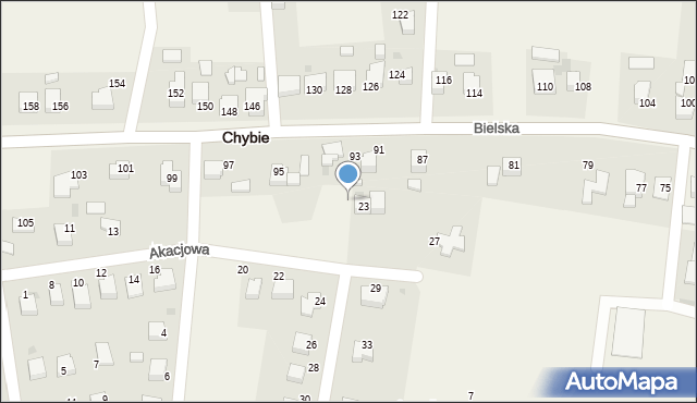 Chybie, Akacjowa, 25, mapa Chybie