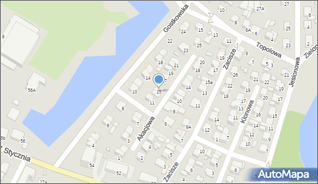 Ciechanów, Akacjowa, 15, mapa Ciechanów