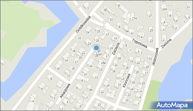 Ciechanów, Akacjowa, 18, mapa Ciechanów