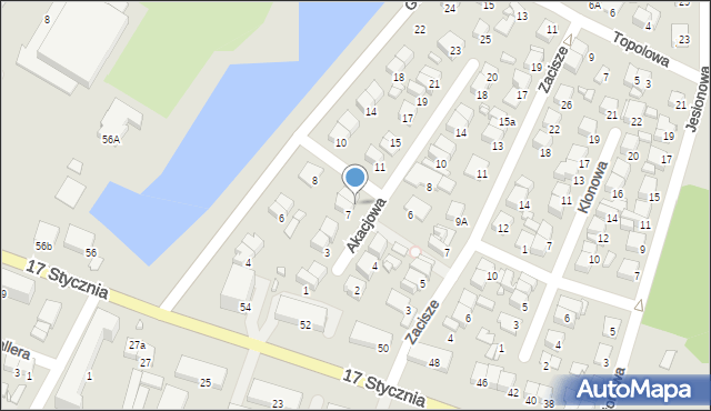 Ciechanów, Akacjowa, 9, mapa Ciechanów