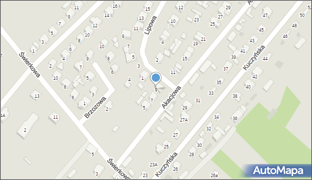 Ciechanowiec, Akacjowa, 9, mapa Ciechanowiec