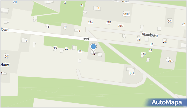 Ciężków, Akacjowa, 14, mapa Ciężków