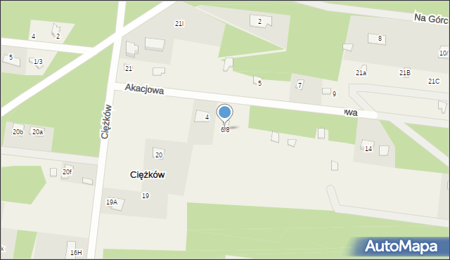 Ciężków, Akacjowa, 6/8, mapa Ciężków