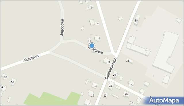 Cybinka, Akacjowa, 1, mapa Cybinka