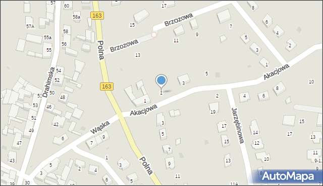 Czaplinek, Akacjowa, 1, mapa Czaplinek