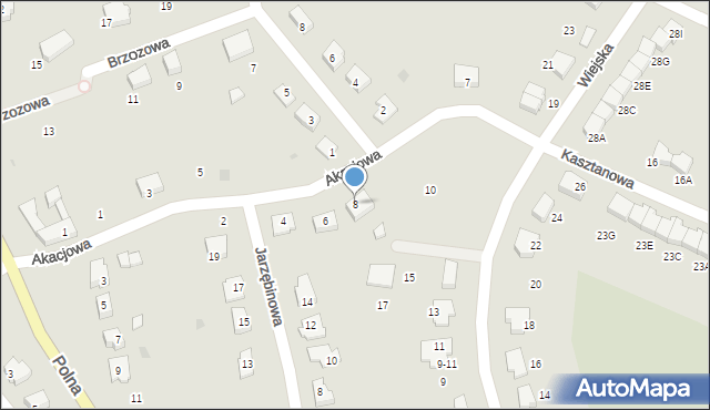 Czaplinek, Akacjowa, 8, mapa Czaplinek