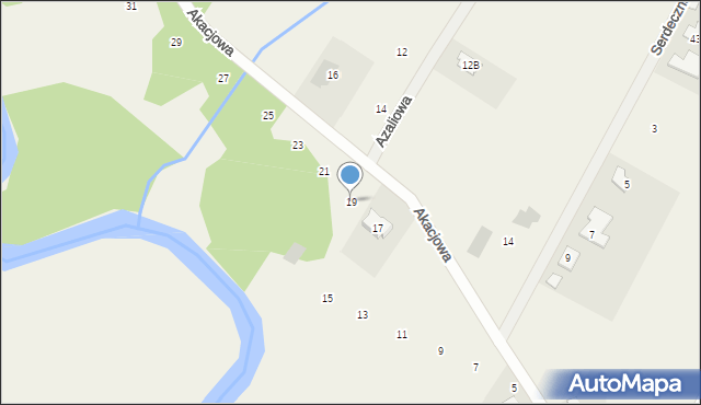 Czarnówka, Akacjowa, 19, mapa Czarnówka