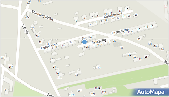 Czeladź, Akacjowa, 17, mapa Czeladź