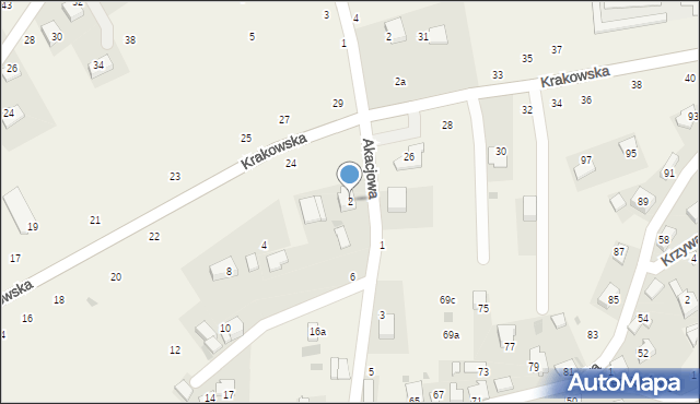 Czernichów, Akacjowa, 2, mapa Czernichów