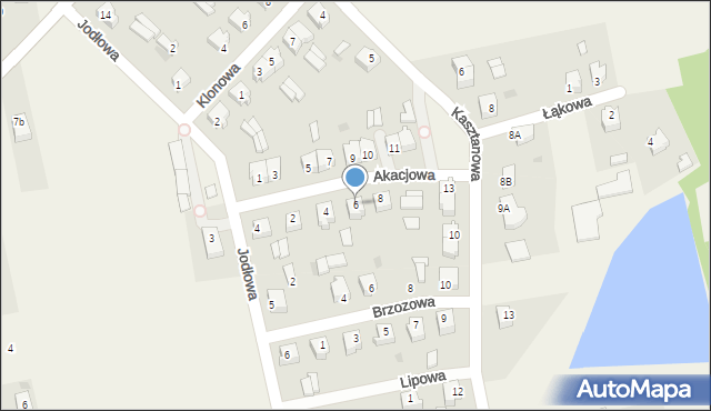 Czerniewice, Akacjowa, 6, mapa Czerniewice