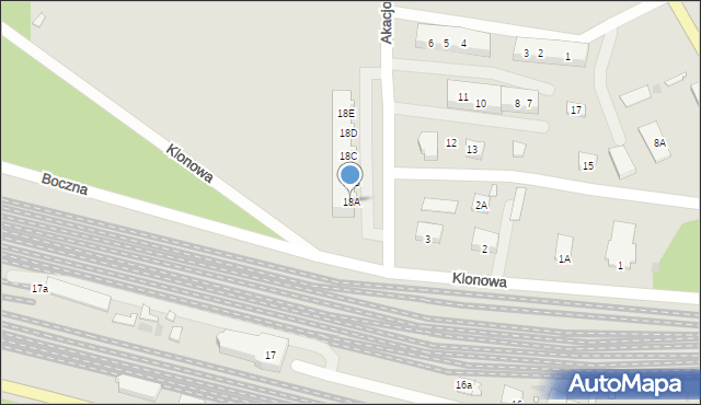 Czerwieńsk, Akacjowa, 18A, mapa Czerwieńsk