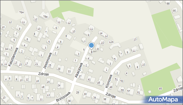 Czerwonak, Akacjowa, 6, mapa Czerwonak