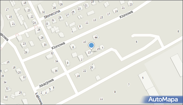 Czyżew, Akacjowa, 9, mapa Czyżew