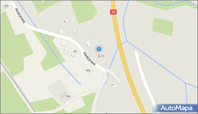Dąbrowa Tarnowska, Akacjowa, 9, mapa Dąbrowa Tarnowska