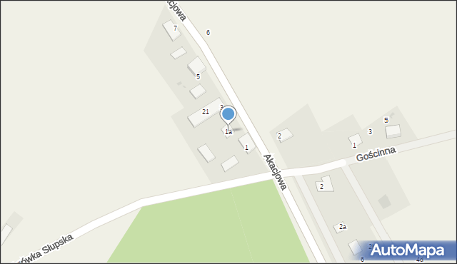 Dąbrówka Słupska, Akacjowa, 1a, mapa Dąbrówka Słupska