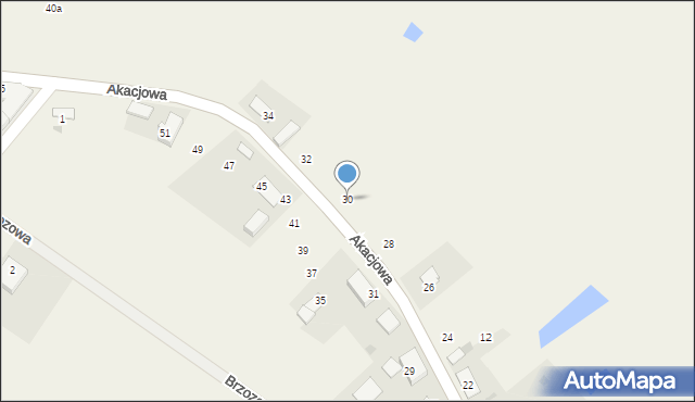 Dąbrówka Słupska, Akacjowa, 30, mapa Dąbrówka Słupska