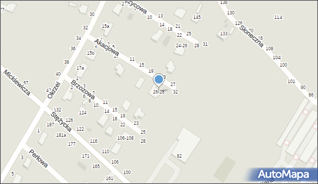 Dęblin, Akacjowa, 26-28, mapa Dęblin