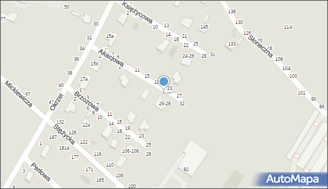 Dęblin, Akacjowa, 26, mapa Dęblin