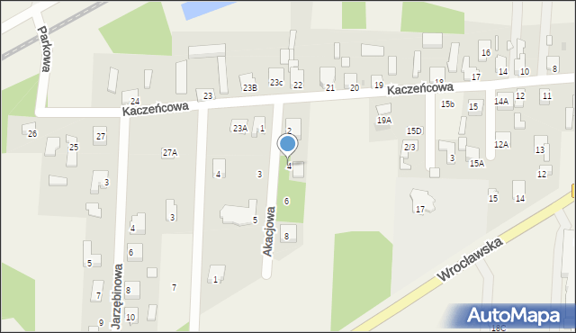 Dobroń, Akacjowa, 4, mapa Dobroń