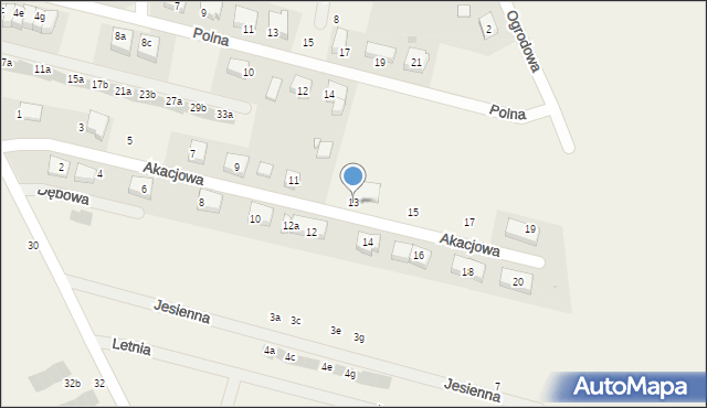 Dobrzykowice, Akacjowa, 13, mapa Dobrzykowice