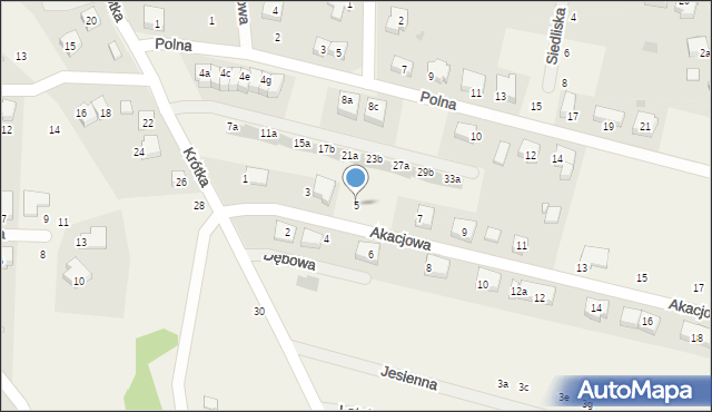 Dobrzykowice, Akacjowa, 5, mapa Dobrzykowice