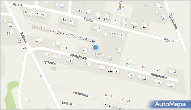Dobrzykowice, Akacjowa, 9, mapa Dobrzykowice