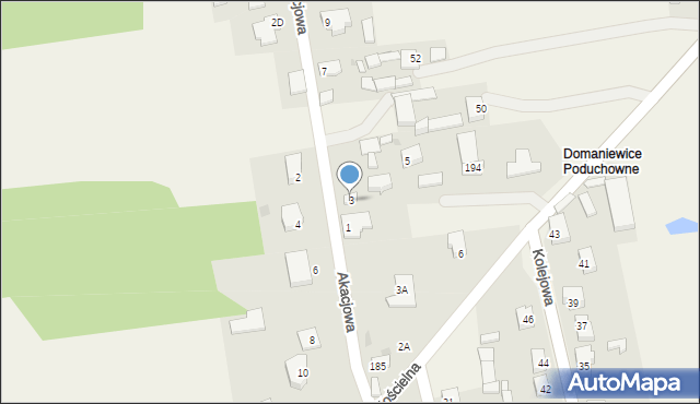 Domaniewice, Akacjowa, 3, mapa Domaniewice