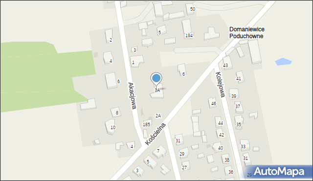 Domaniewice, Akacjowa, 3A, mapa Domaniewice