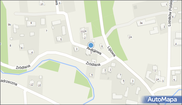 Dys, Akacjowa, 1, mapa Dys