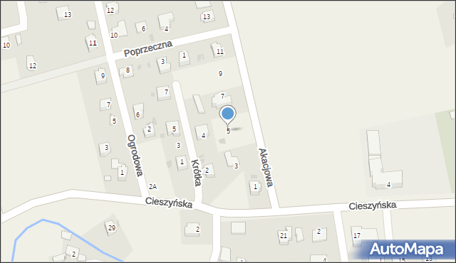 Dzięgielów, Akacjowa, 5, mapa Dzięgielów