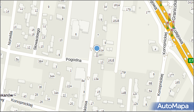 Dziekanów Leśny, Akinsa Francisa, por., 11, mapa Dziekanów Leśny
