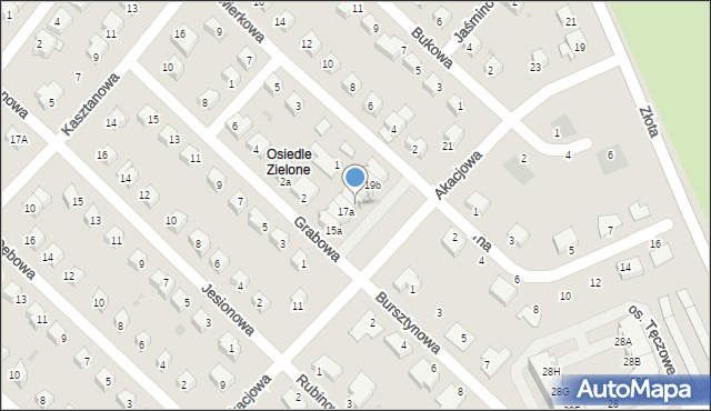 Dzierżoniów, Akacjowa, 17b, mapa Dzierżoniów