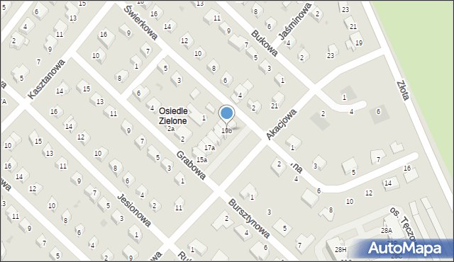 Dzierżoniów, Akacjowa, 19b, mapa Dzierżoniów