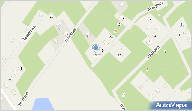 Faryny, Akacjowa, 26, mapa Faryny