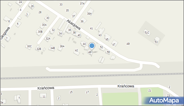 Franciszków, Akacjowa, 50, mapa Franciszków
