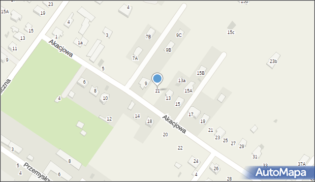 Franciszków, Akacjowa, 11, mapa Franciszków