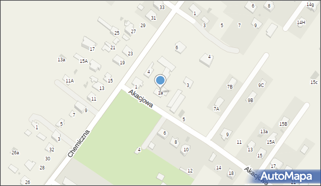 Franciszków, Akacjowa, 1a, mapa Franciszków