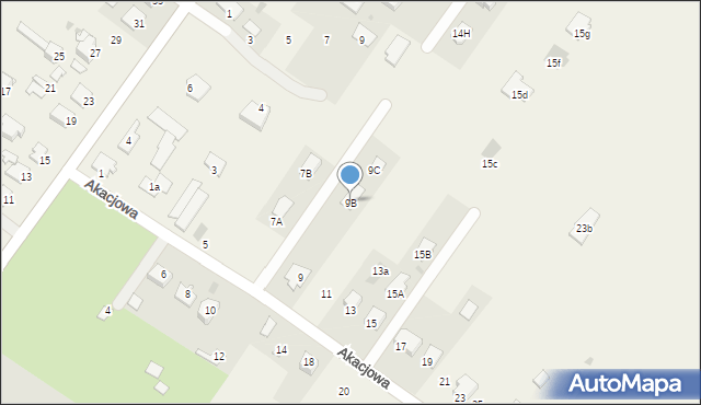 Franciszków, Akacjowa, 9B, mapa Franciszków
