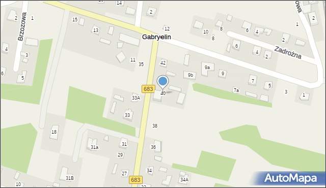 Gabryelin, Akacjowa, 40, mapa Gabryelin